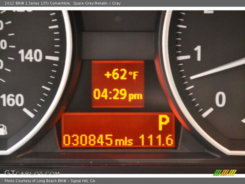 Space Grey Metallic / Gray 2012 BMW 1 Series 135i Convertible