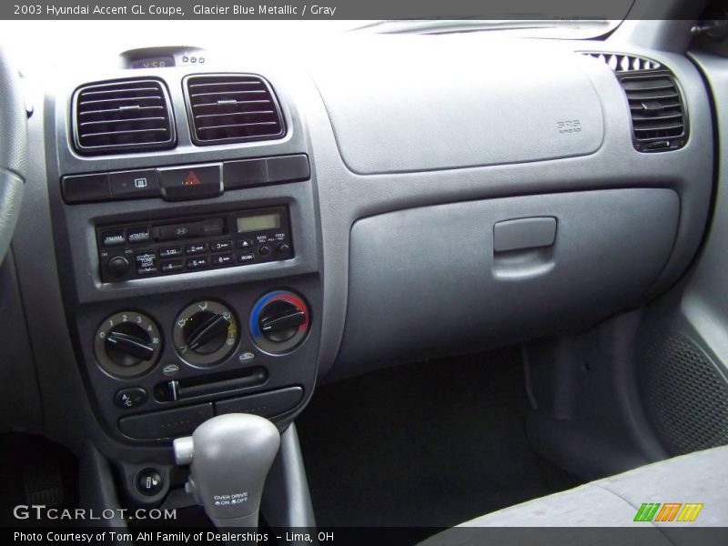 Glacier Blue Metallic / Gray 2003 Hyundai Accent GL Coupe