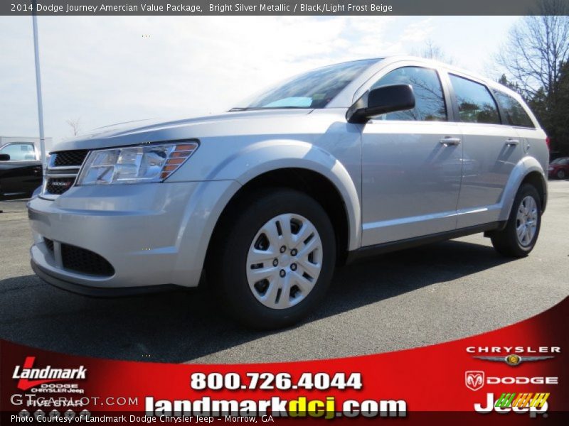 Bright Silver Metallic / Black/Light Frost Beige 2014 Dodge Journey Amercian Value Package