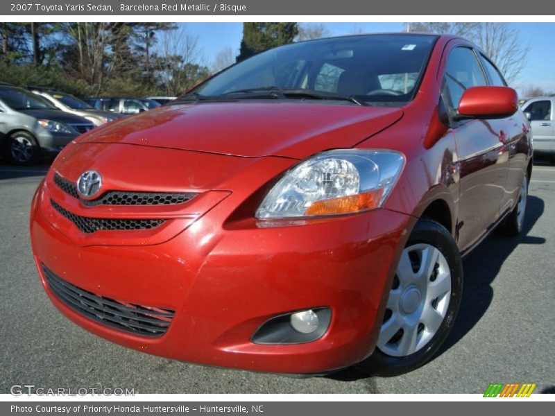 Barcelona Red Metallic / Bisque 2007 Toyota Yaris Sedan