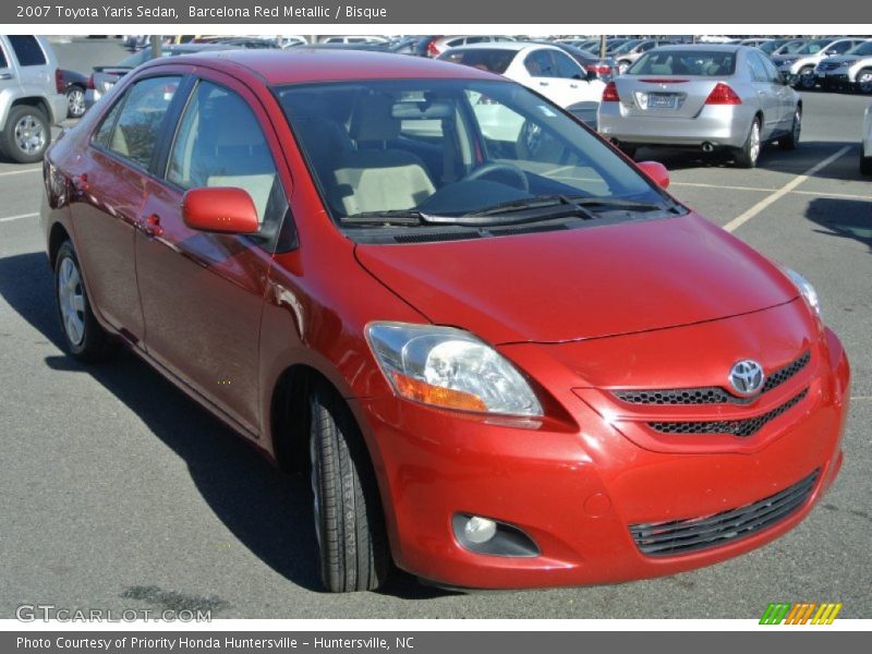 Barcelona Red Metallic / Bisque 2007 Toyota Yaris Sedan