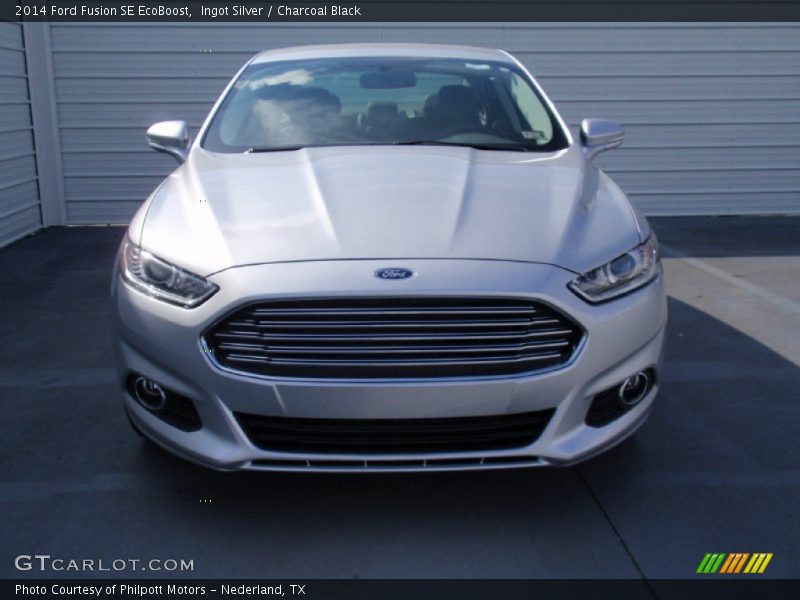 Ingot Silver / Charcoal Black 2014 Ford Fusion SE EcoBoost