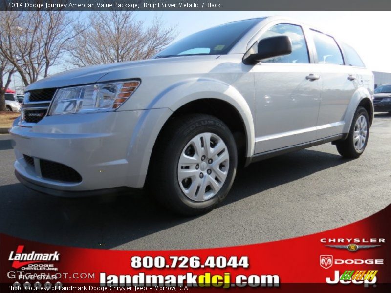 Bright Silver Metallic / Black 2014 Dodge Journey Amercian Value Package