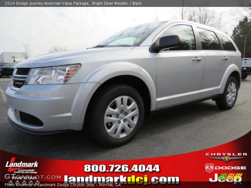 Bright Silver Metallic / Black 2014 Dodge Journey Amercian Value Package
