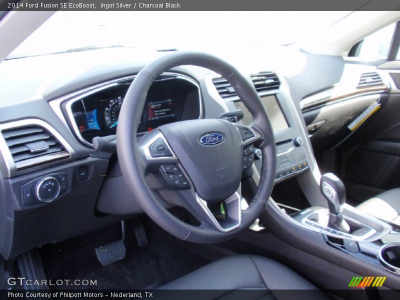 Ingot Silver / Charcoal Black 2014 Ford Fusion SE EcoBoost