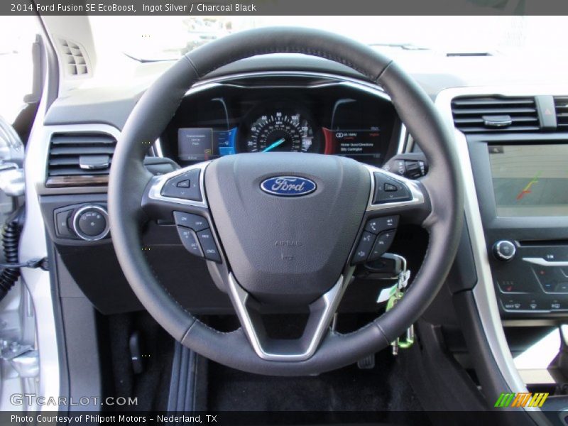 Ingot Silver / Charcoal Black 2014 Ford Fusion SE EcoBoost