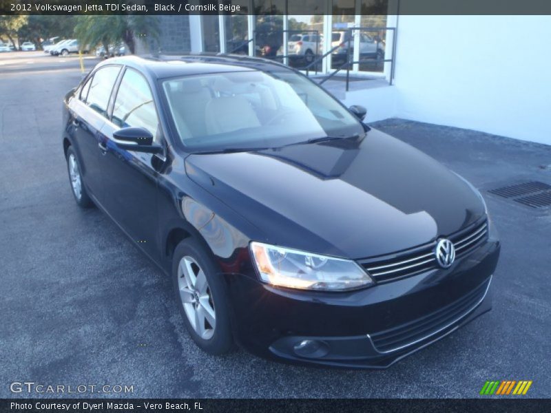 Black / Cornsilk Beige 2012 Volkswagen Jetta TDI Sedan