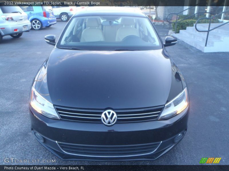 Black / Cornsilk Beige 2012 Volkswagen Jetta TDI Sedan
