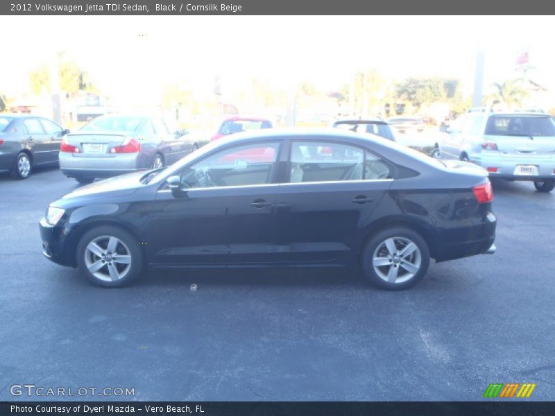 Black / Cornsilk Beige 2012 Volkswagen Jetta TDI Sedan