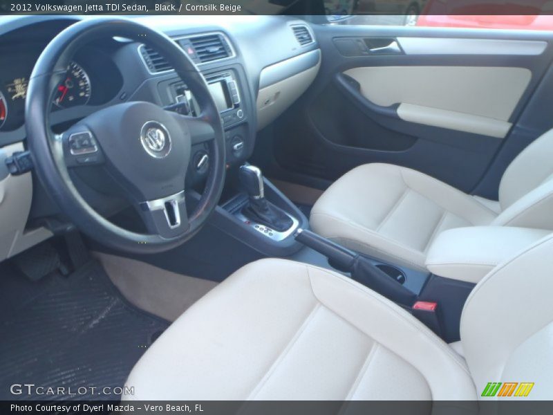 Black / Cornsilk Beige 2012 Volkswagen Jetta TDI Sedan