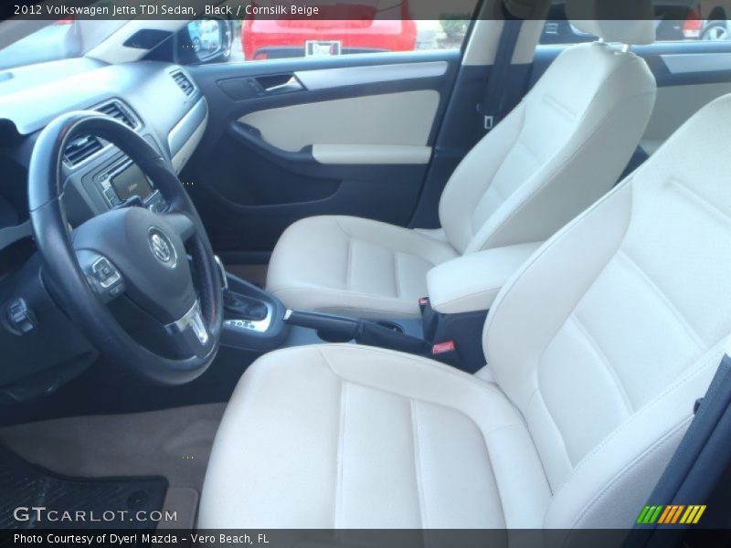 Black / Cornsilk Beige 2012 Volkswagen Jetta TDI Sedan