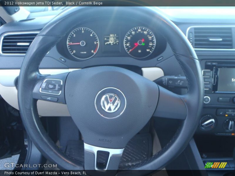 Black / Cornsilk Beige 2012 Volkswagen Jetta TDI Sedan