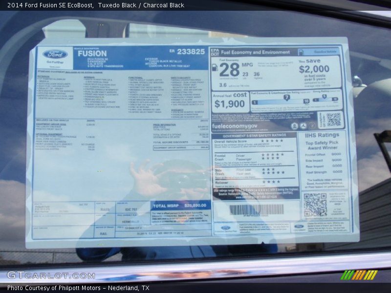 Tuxedo Black / Charcoal Black 2014 Ford Fusion SE EcoBoost