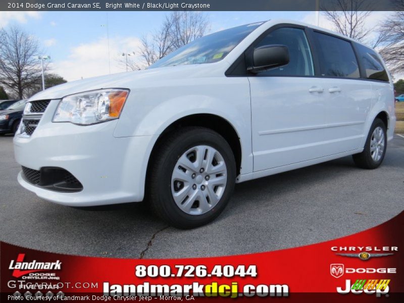Bright White / Black/Light Graystone 2014 Dodge Grand Caravan SE