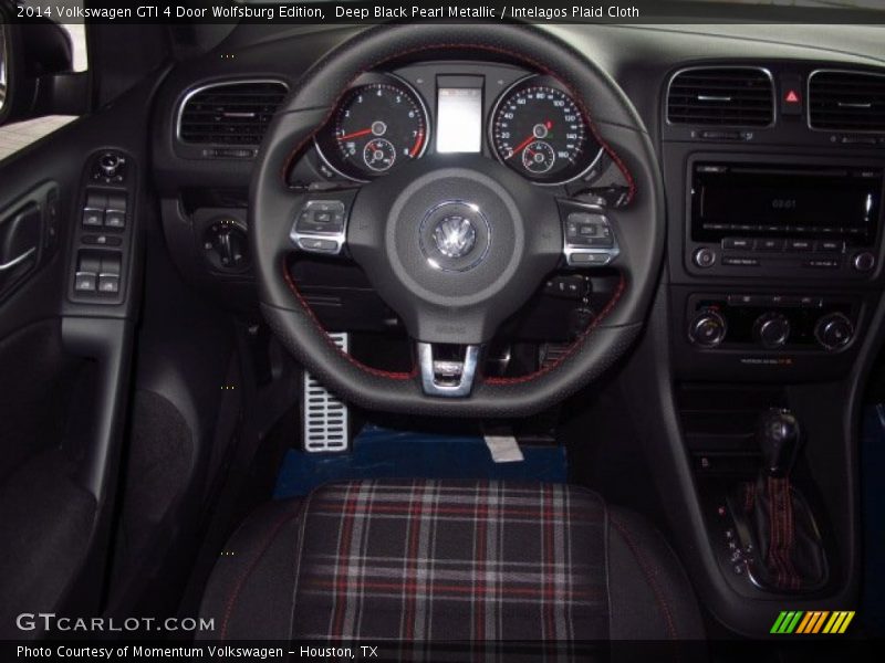 Deep Black Pearl Metallic / Intelagos Plaid Cloth 2014 Volkswagen GTI 4 Door Wolfsburg Edition
