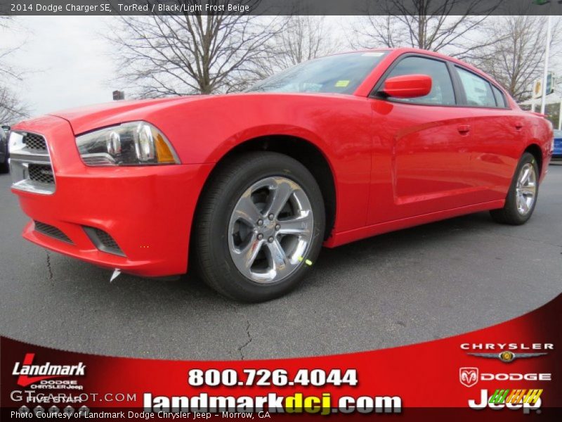 TorRed / Black/Light Frost Beige 2014 Dodge Charger SE