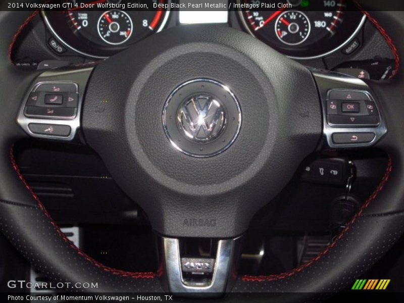 Deep Black Pearl Metallic / Intelagos Plaid Cloth 2014 Volkswagen GTI 4 Door Wolfsburg Edition