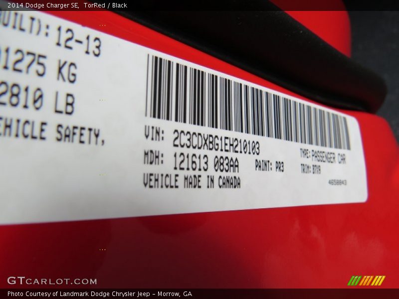 TorRed / Black 2014 Dodge Charger SE