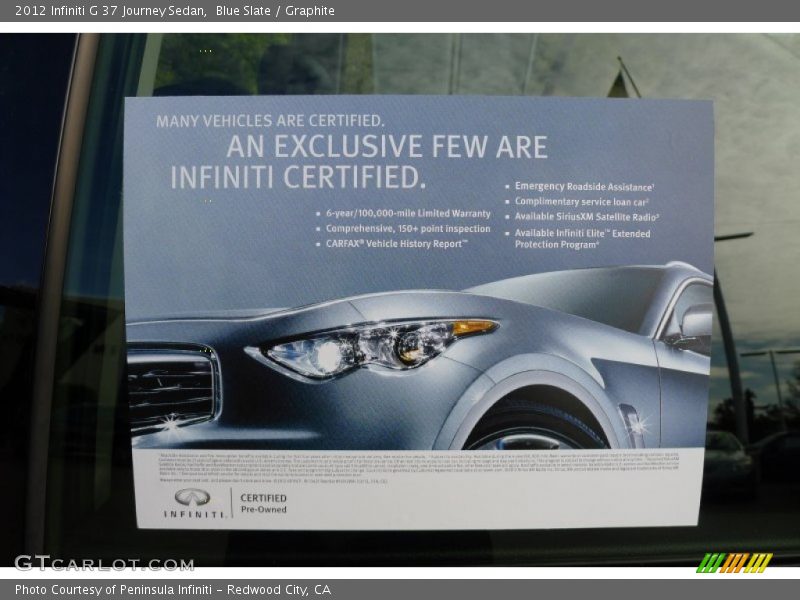 Blue Slate / Graphite 2012 Infiniti G 37 Journey Sedan