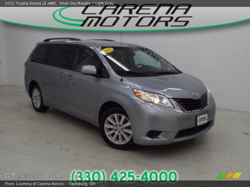 Silver Sky Metallic / Light Gray 2012 Toyota Sienna LE AWD