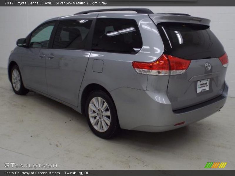 Silver Sky Metallic / Light Gray 2012 Toyota Sienna LE AWD