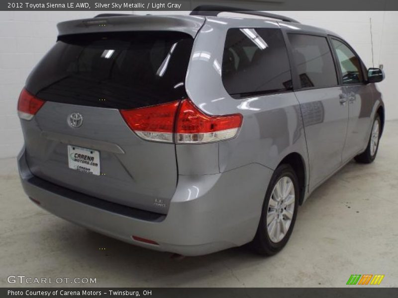 Silver Sky Metallic / Light Gray 2012 Toyota Sienna LE AWD