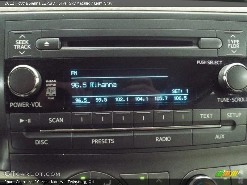 Silver Sky Metallic / Light Gray 2012 Toyota Sienna LE AWD