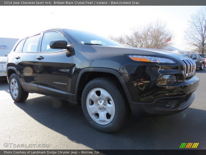 Brilliant Black Crystal Pearl / Iceland - Black/Iceland Gray 2014 Jeep Cherokee Sport 4x4