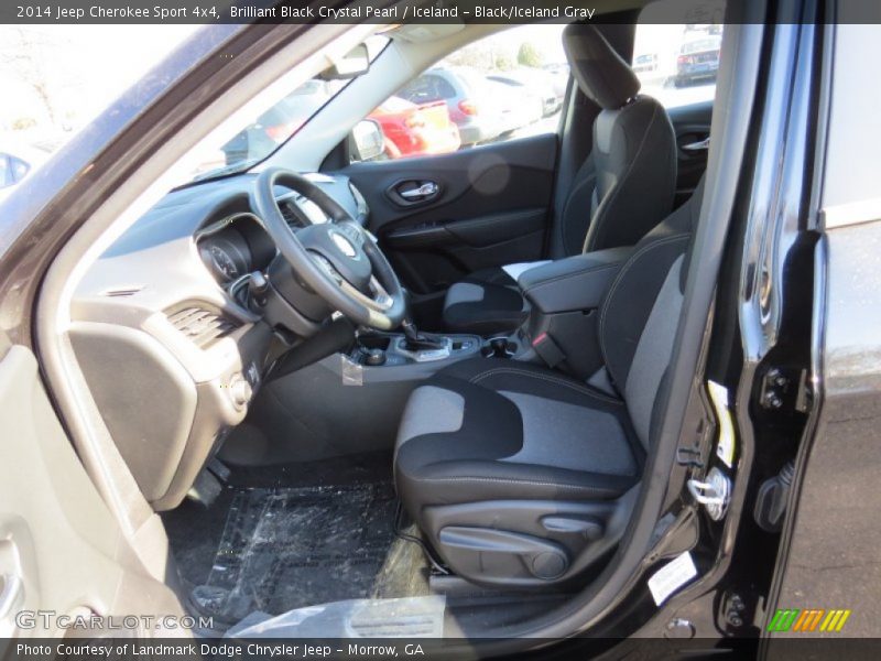 Brilliant Black Crystal Pearl / Iceland - Black/Iceland Gray 2014 Jeep Cherokee Sport 4x4