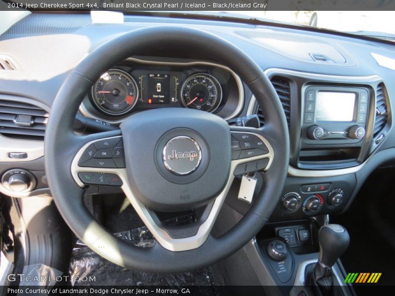 Brilliant Black Crystal Pearl / Iceland - Black/Iceland Gray 2014 Jeep Cherokee Sport 4x4