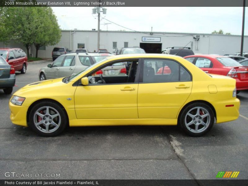 Lightning Yellow / Black/Blue 2003 Mitsubishi Lancer Evolution VIII