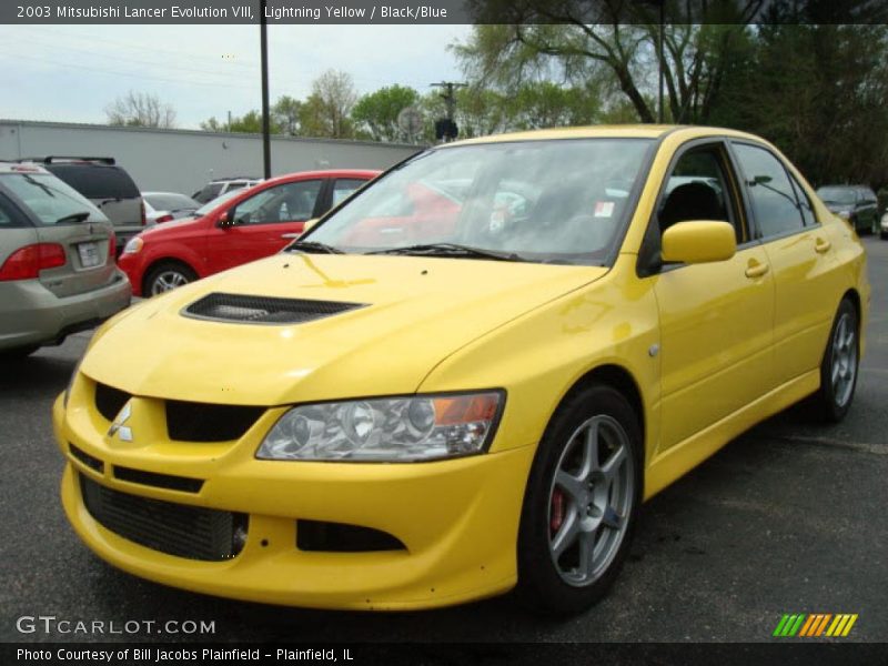 Lightning Yellow / Black/Blue 2003 Mitsubishi Lancer Evolution VIII