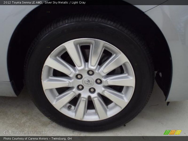 Silver Sky Metallic / Light Gray 2012 Toyota Sienna LE AWD