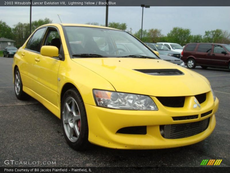 Lightning Yellow / Black/Blue 2003 Mitsubishi Lancer Evolution VIII