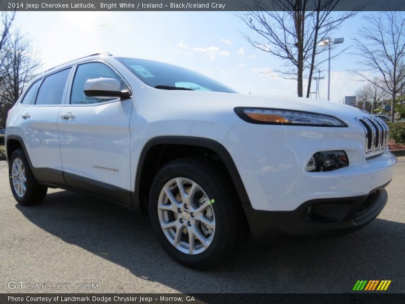 Bright White / Iceland - Black/Iceland Gray 2014 Jeep Cherokee Latitude