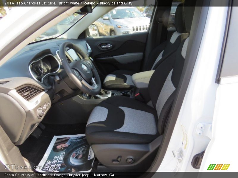 Bright White / Iceland - Black/Iceland Gray 2014 Jeep Cherokee Latitude
