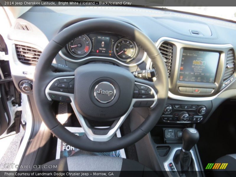 Bright White / Iceland - Black/Iceland Gray 2014 Jeep Cherokee Latitude
