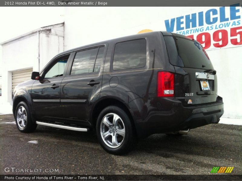 Dark Amber Metallic / Beige 2012 Honda Pilot EX-L 4WD