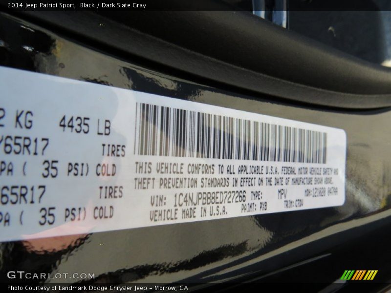 Black / Dark Slate Gray 2014 Jeep Patriot Sport