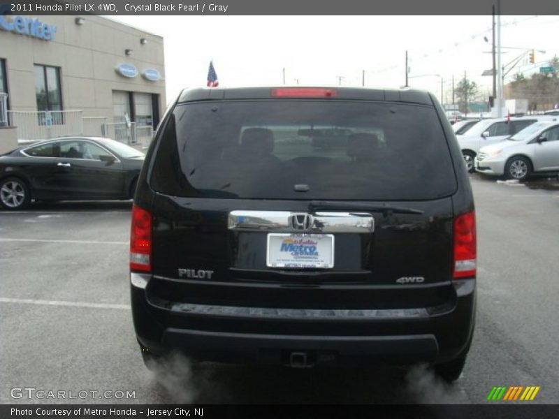 Crystal Black Pearl / Gray 2011 Honda Pilot LX 4WD