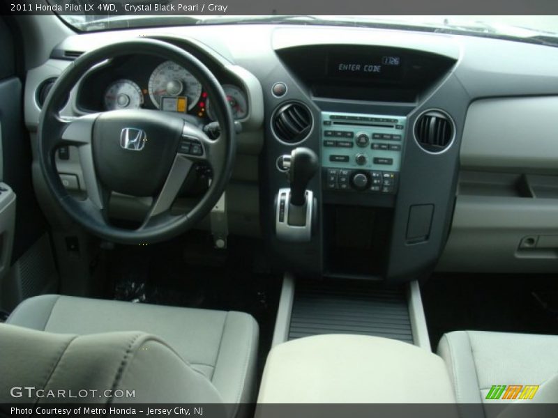 Crystal Black Pearl / Gray 2011 Honda Pilot LX 4WD