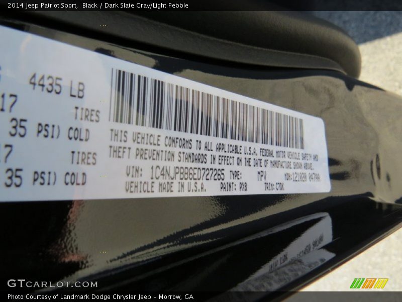 2014 Patriot Sport Black Color Code PX8