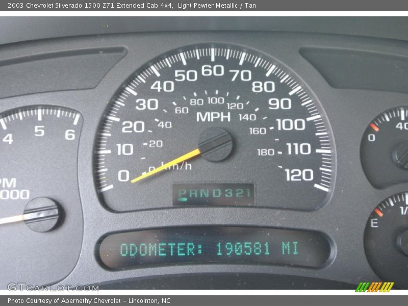 Light Pewter Metallic / Tan 2003 Chevrolet Silverado 1500 Z71 Extended Cab 4x4
