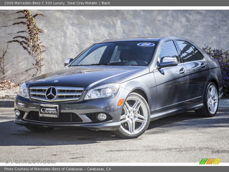 Steel Grey Metallic / Black 2009 Mercedes-Benz C 300 Luxury
