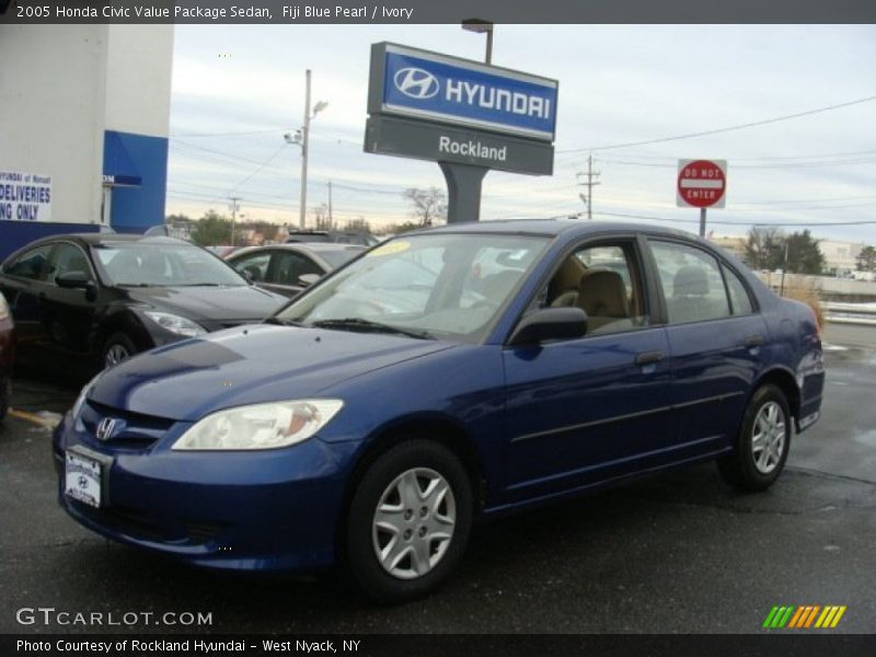 Fiji Blue Pearl / Ivory 2005 Honda Civic Value Package Sedan