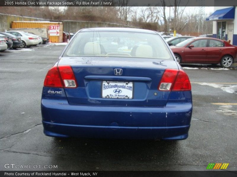 Fiji Blue Pearl / Ivory 2005 Honda Civic Value Package Sedan
