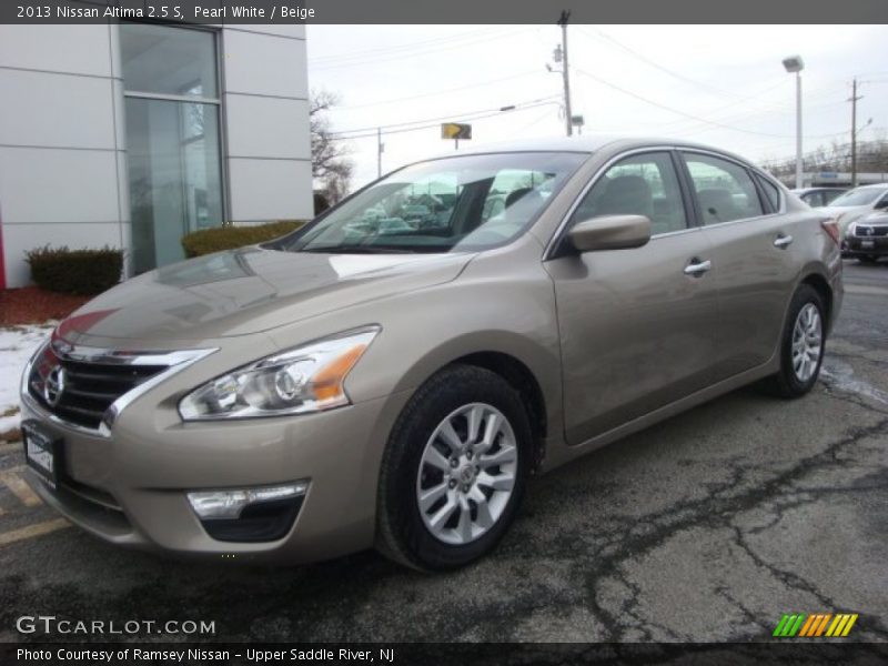Pearl White / Beige 2013 Nissan Altima 2.5 S