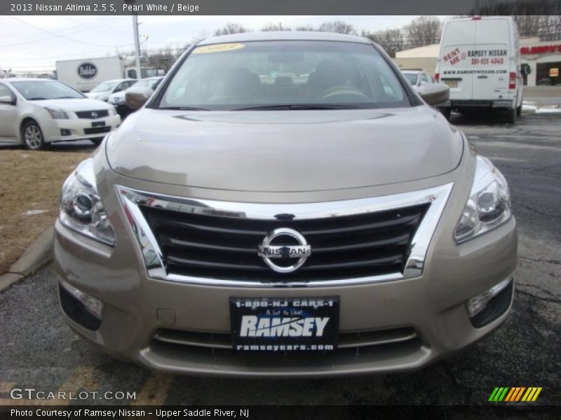 Pearl White / Beige 2013 Nissan Altima 2.5 S