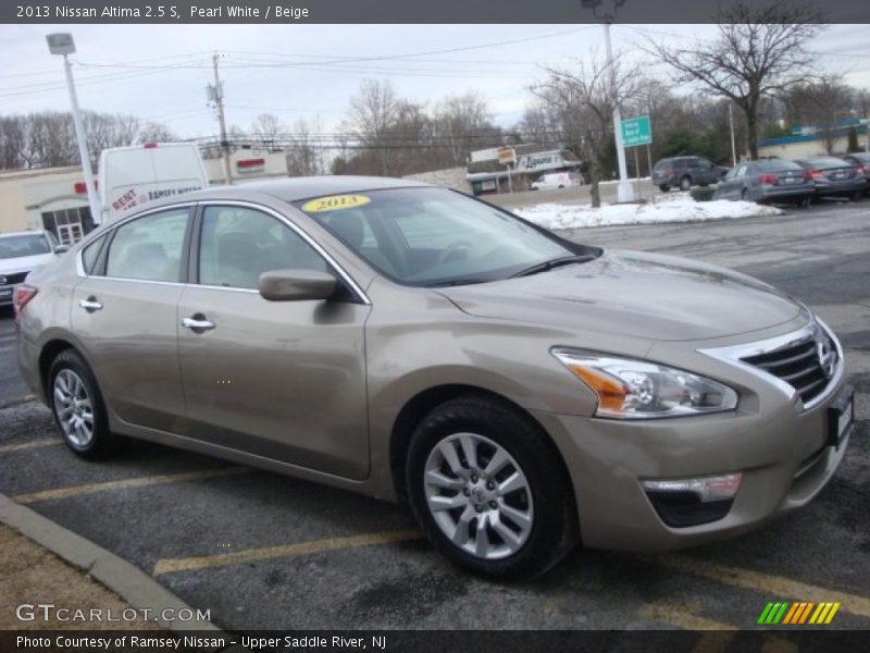 Pearl White / Beige 2013 Nissan Altima 2.5 S
