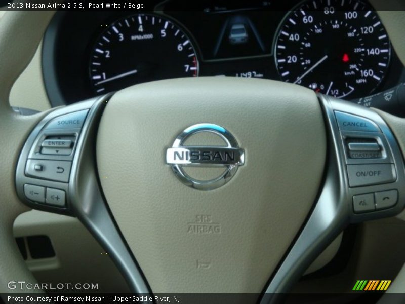 Pearl White / Beige 2013 Nissan Altima 2.5 S